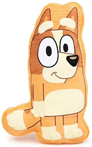 Jay Franco Bluey Bingo Shaped Decorative Pillow - Kids Super Soft Throw Plush Pillow - Measures 14 Inches (Official Bluey Product)