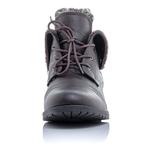 Patty-01 Women's Combat Style Lace Up Ankle Bootie Women's Hiking Boot with Rugged Low Heel4