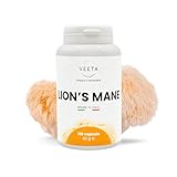 VEETA Lion's Mane Pilz Hericium - 120 vegane Kapseln für Gedächtnis, Konzentration, Stimmung und...
