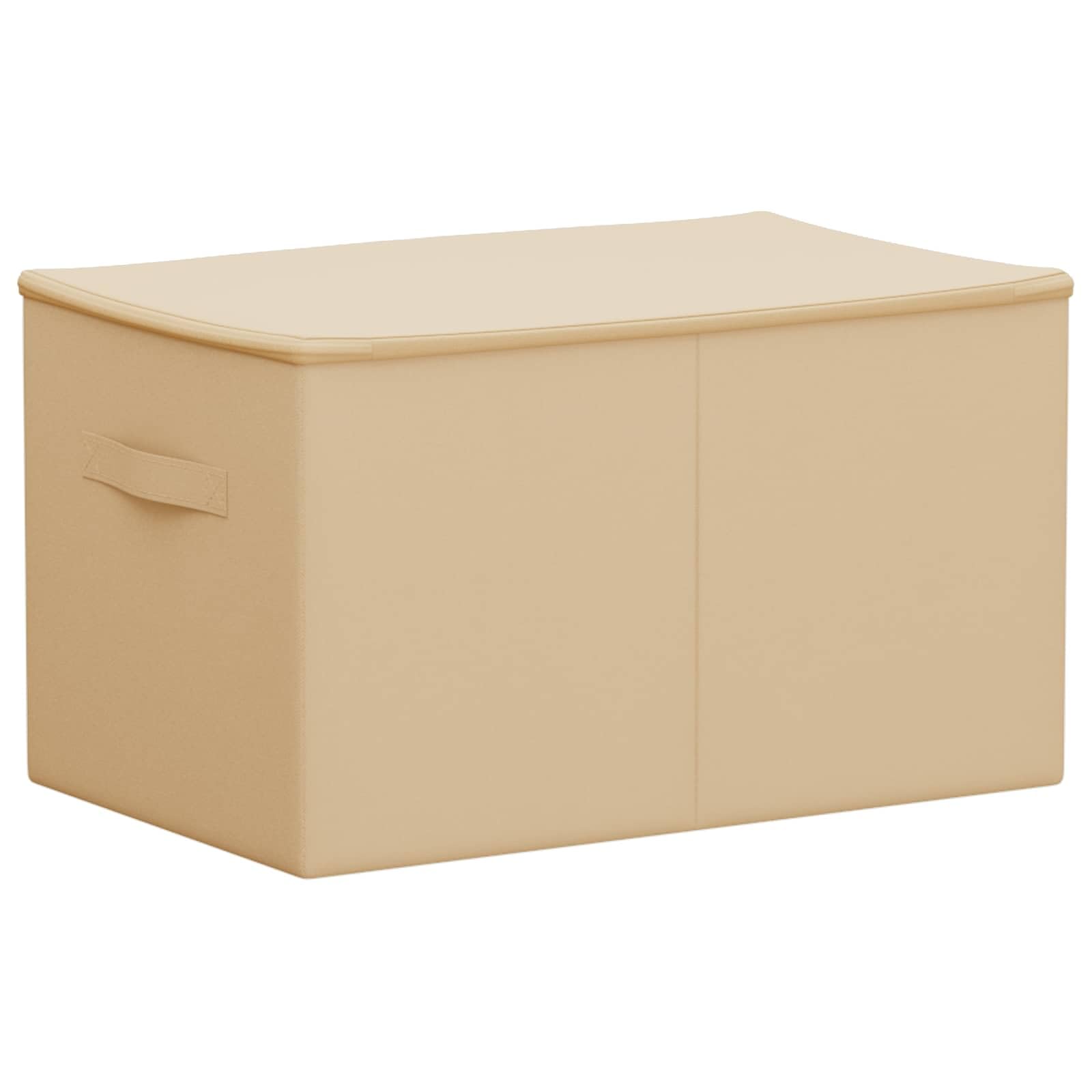 Lot de 6 boîtes de rangement 60 x 43 x 35 cm en tissu non tissé pliable avec fermeture éclair pour vêtements, linge de lit, crème