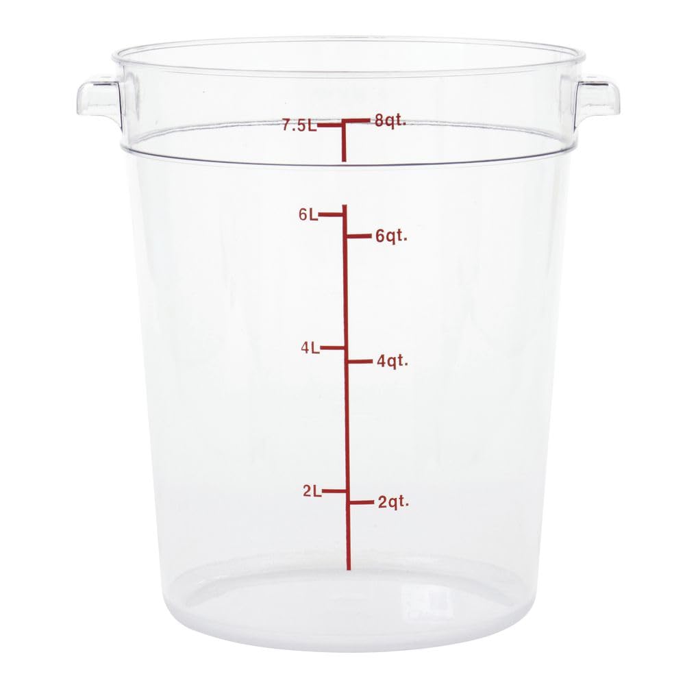 Clear Round Food Storage Container - 10 13/100" Dia x 10 3/4" D by HUBERT – Polycarbonate (PC), Clear, Model 0106005-PC