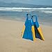 DORSAL Bodyboard Bodysurfing Floating Swimfins Flippers Blue/Yellow Large - Mens US Size 10 - 11