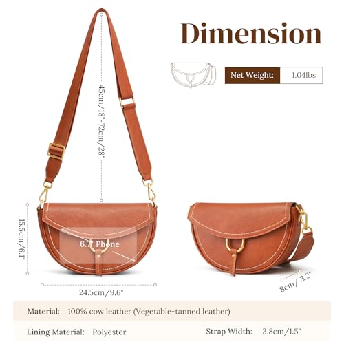 S-ZONE Women's Top Grain Leather Crossbody Bag