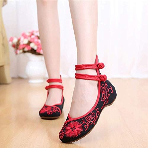 BININBOX Women's Casual Flat Chinese Embroidered Floral Mary Jane Ballet Shoes Review | Image 4