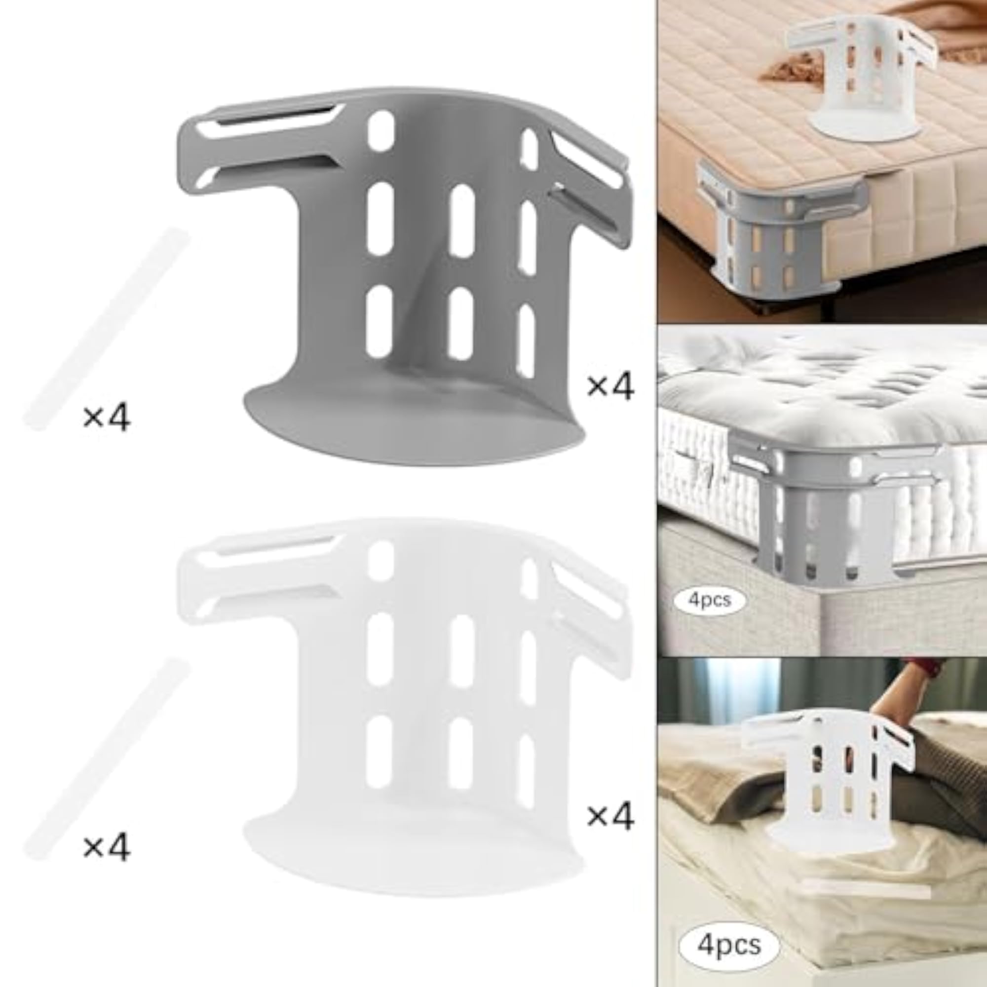 4Pcs Bed Sheet Holder Clips, Corner Fasteners, Gray