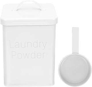 Washing Powder Storage Bucket Laundry Flour Containers Laundry Powder Household Iron Bucket Powder Storage Box Metal Laundry Powder Holder Drum 1 Set