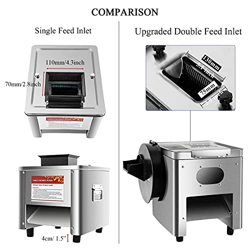 Moongiantgo Kommerzielle Fleischschneider, Schneidemaschine, elektrischer Gemüsehobel, 400 kg/h Edelstahl… – Bild 3