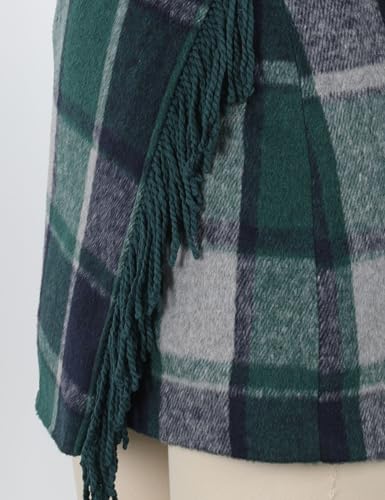 Tanming Plaid Skirts for Women High Waist Bodycon Pencil Fringe Mini Skirts Fall Winter Wool Wrap Skirt4