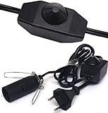 E12 15W filamento de tungsteno bombilla y atenuar el cable del interruptor de la luz para la lámpara de sal con enchufe de la UE [Clase de eficiencia energética A+]