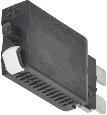 E-T-A Circuit Protection and Control 1170-22-25A, Circuit Breaker; Therm; Push; Cur-Rtg 25A; Plug-in; 1 Pole; Vol-Rtg 28VDC; Blade Snap