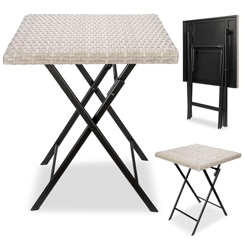 BRUBAKER Gartentisch Lugano - 58 x 58 cm Balkontisch wetterfest aus...