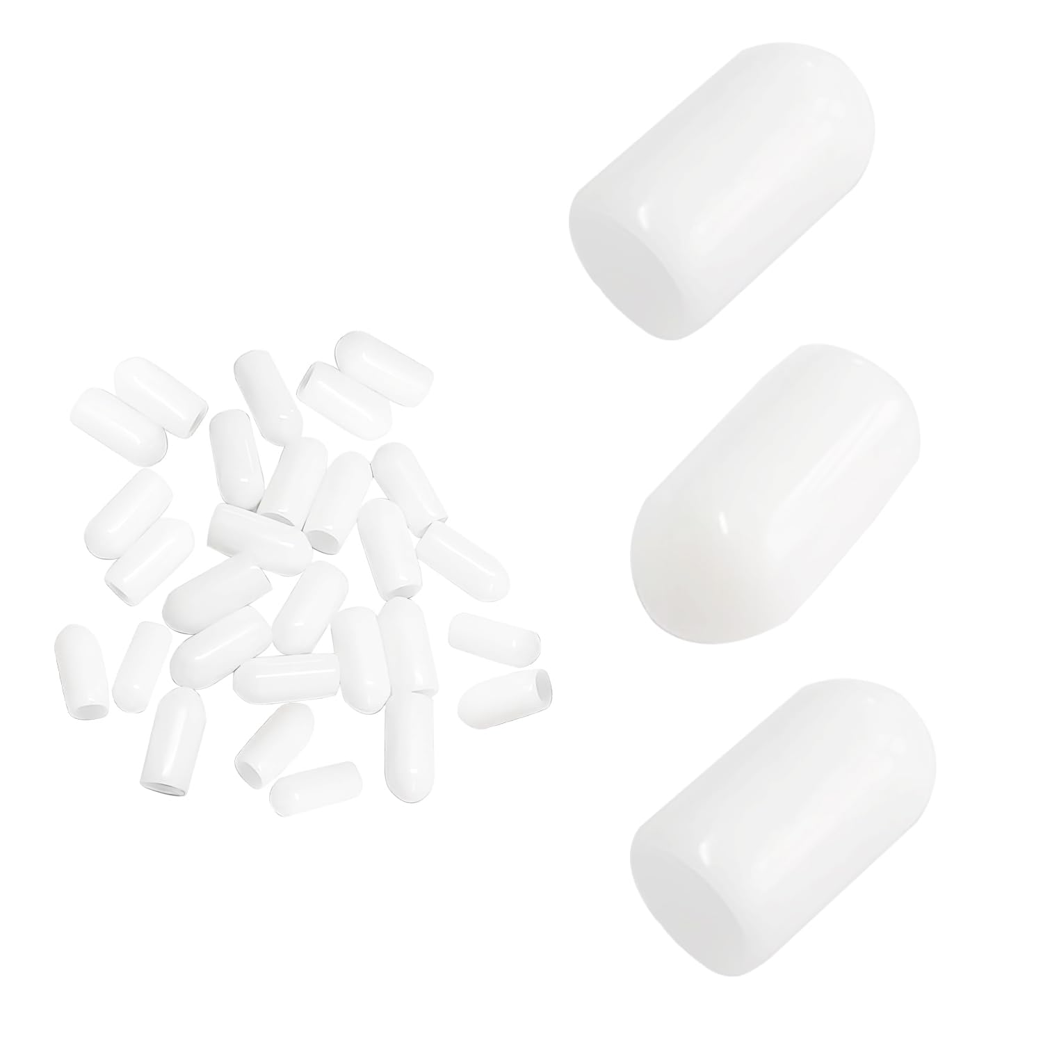 5 Cappucci Terminali In Gomma Nera 30mm - Protezione Per Viti, Tubi E Cavi - Foto 8