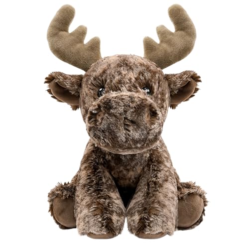 Image of Ditucu Deer Stuffed Animal 8 inch Cute Realistic Reindeer Moose Plush Toys Ultra Soft Elk Plushies Gifts for Kids Brown