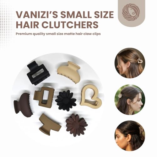 Image of Hair Claw Clips for Women and Girls | 3 Large & 3 Small Strong Grip Matte Clutcher (Mix 6 pc)