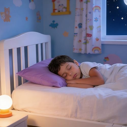 Image of NTBAY 2 Pack Pillows with Pillowcases, Soft Cotton Down Alternative 13x18 with Microfiber Zippered Pillowcases for Sleeping in Crib Bed - Machine Washable - Breathable Travel Pillow, Light Purple