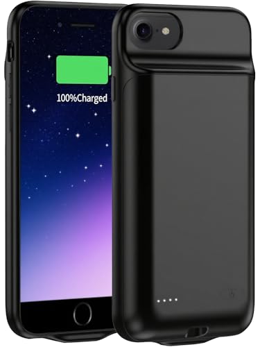 MIGAFEI Coque de batterie pour iPhone 8/7/6S/6/SE 2020, 6800 mAh, étui de chargeur portable, batterie rechargeable, coque de chargement de secours pour iPhone...