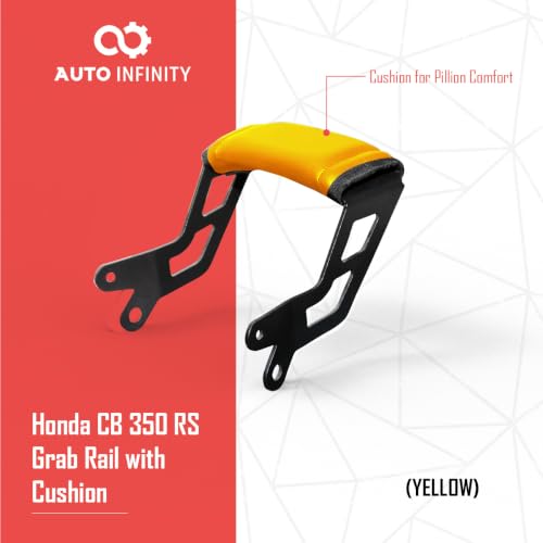 Image of Auto Infinity Grab Rail with Comfort Cushion Compatible with Honda CB350-RS (Yellow, Pack of 1)