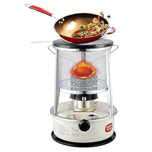 Draagbare kerosinekachel, 4,6 l/6 l, niet-elektrische kerosinekachel, roestvrijstalen olieverwarmer, voor binnen en buiten, met fornuiszak + 6 lonten, 6 l