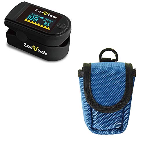 Zacurate 500C Deluxe Fingertip Pulse Oximeter and Oximeter Carrying Case Bundle