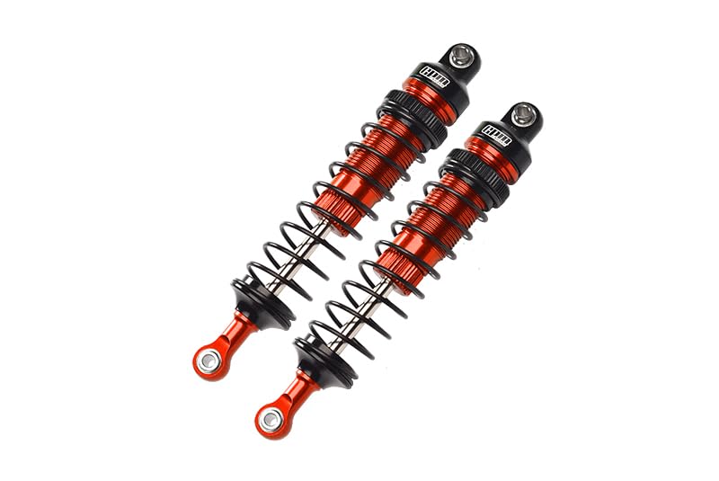 GPM Upgrades Aluminum 6061-T6 Front Adjustable Spring Dampers for 1/10 Baja Rey Desert Truck?LOS03008? RC Car (Orange)