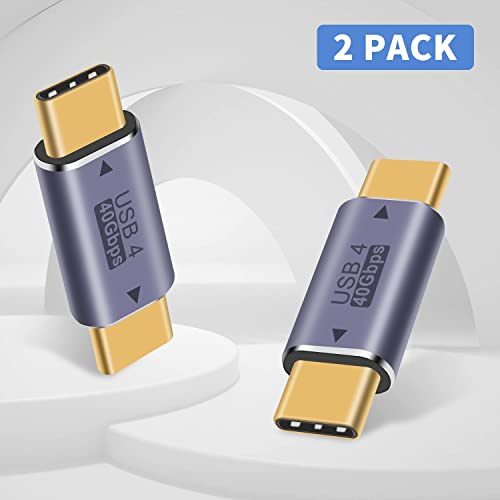 Image of ETZIN Type C Male to Type C Male Adapter, 40Gbps USB Type C Adapter Support 8K@60Hz Video Display 100W PD Pack of 2 (EPL-979TC)