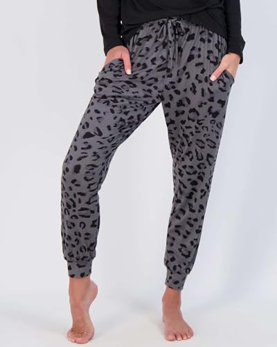 Image of Real Essentials 2 Pack: Women's Soft Long Sleeve Sleep Set - Comfortable Lounge Pull Over Hoodie and Henley Jogger