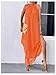 Verdusa Women's Formal Wedding Guest Dress Halter Flowy Chiffon Asymmetrical Long Summer Dress Orange Small