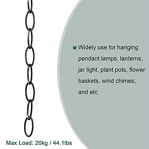 Image of MECCANIXITY Pendant Light Fixture Chain, 3.2mm Thick 1m Long Chandelier Hanging Links, Iron Electroplated Bronze, Pack of 2