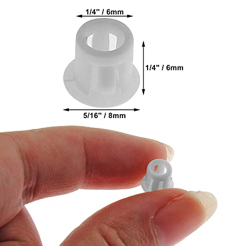 Image of 36Pcs 1 /4 Inch (6mm) White Hole Plug Plastic Hole Cover | Round End Cap, Flush Type Tube Insert, Pipe Post Panel Plug, for Chair Furniture Glide Protectors