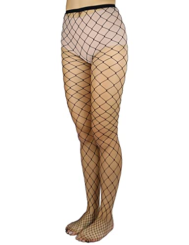 Image of Lastclream High Waisted Fishnet Tights for Women Sexy Fishnets Stockings Full Footed Fishnet Sheer Pantyhose Plus Size
