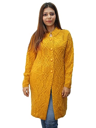 Image of HAUTEMODA Women's Wool Banded Collar Cardigan