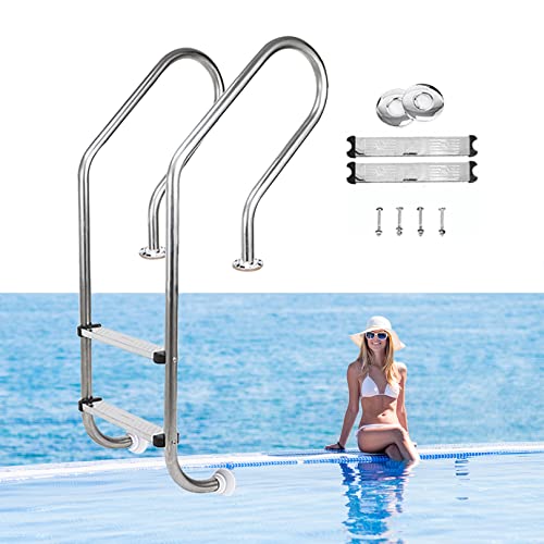 Barandal para piscina de acero inoxidable 2 peldaños miniatura 1