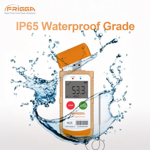 Image of Frigga M2E 2Pack Reusable Temperature Data Logger with External Probe Digital Temperature Recorder USB 14400 Points High Accuracy PDF CSV Report