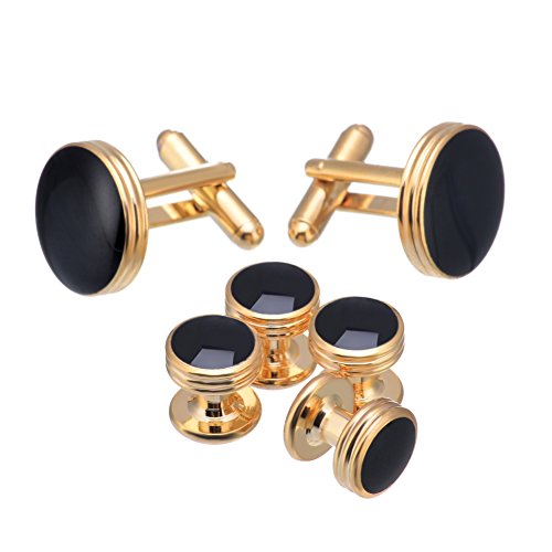 Men's Cufflinks and Studs Set for Formal French Shirt with Gift Box