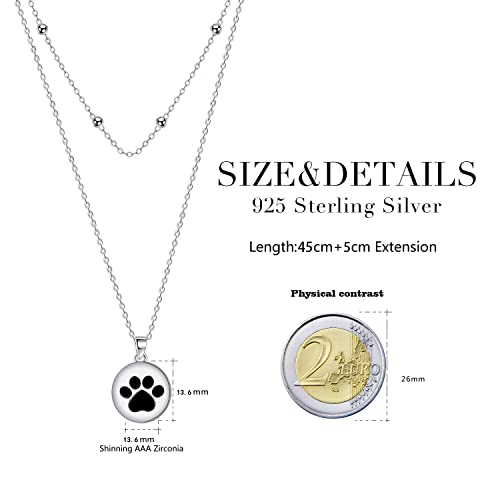 J.MUEN Hundepfote Geschenke 925 Sterling Silber Halskette Geburtstag Weihnachten Schmuck Geschenke für für Schwester Frauen Mädchen