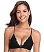 Produktbild SHEKINI Damen BH mit Verschluss vorne, Spitzen Racerback Spitzen BH Bralette Padded Triangle Verstellbarer Schultergurt Unterwäsch Bustier Crop Dessous Bralette Top (X-Large, Schwarz)