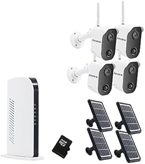 Wireless Solar Powered Security Camera System 4CH NVR Kit,Night Vision,Indoor Outdoor,1080p,2-Way Audio,PIR Motion Sensor,Alrolink 4 Battery Powered Camera and 4 Solar Panel,for Home Surveillance