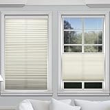 ABOCIDE Custom Light Filtering Cordless Cellular Shades, Top Down Bottom Up Pleated Window Blinds, 1