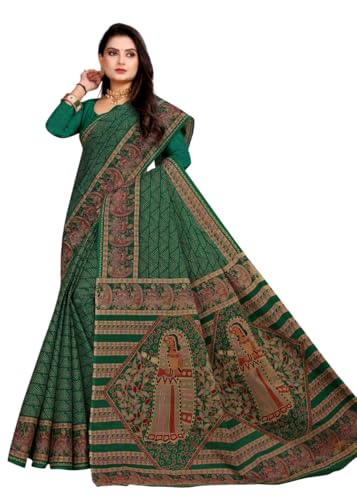 Karishma Sarees Pure Cotton (Mulmul) Saree With Elegant Bandhej An...