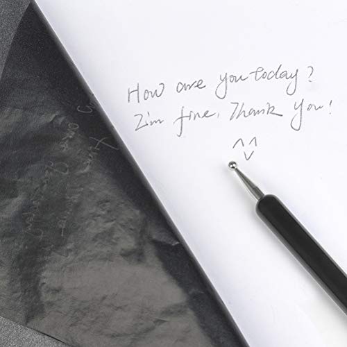 200 Sheets Carbon Paper, Black Transfer Tracing Paper Carbon Copy Paper Graphite Paper with 5 Pcs Embossing Stylus Dotting Tools for Woodworking Patterns, Paper, Canvas, Art Craft - Thumbnail 6