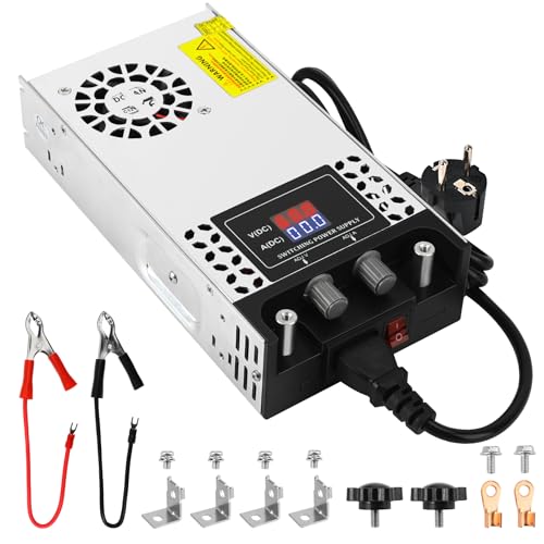 Fuente ajustable DC de 600W con visualización clara de amperaje y tensión de salida