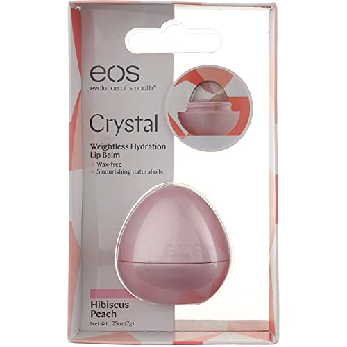EOS Crystal Lip Balm (Pack of 3, Hibiscus Peach)