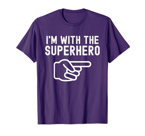 I'm with Superhero Funny Couples Matching Halloween Costume T-Shirt