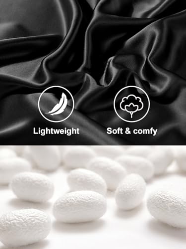 Wowcarbazole Men's silk Satin Pajamas Set Long/short Sleeve Button-Down Sleepwear with front pocket4