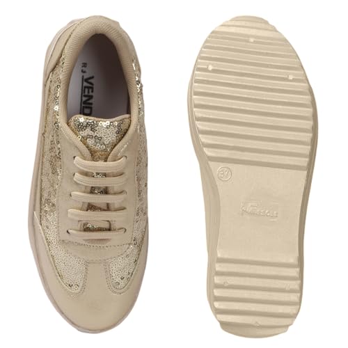 Image of Vendoz Women Party & Casual Glitter Wedding Bridal Sneakers