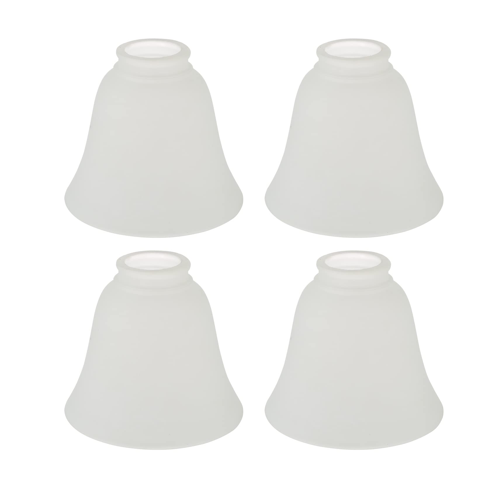 Aspen Creative 23136-4A Transitional Frosted Ceiling Fan Shade, 2-1/8" Fitter, 4-3/4" Diameter x 5-3/8" Height, 4 Pack Replacement Glass