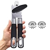 Navani Manual Can Opener Smooth Edge, 3-in-1 Stainless Steel Can Opener Manual with Another 2...