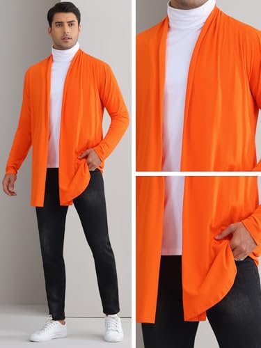 Lars Amadeus Cardigan for Men's Ruffle Shawl Collar Long Sleeve Open Front Lightweight Drape Cape Overcoat4