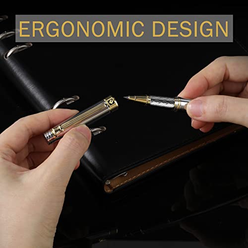 Keyzor Luxury Writing Rollerball Pen With Schmidt Refill,Metal Pen Of 24K Gold Trim,Fancy Pen Gift Set For Men&Women In Executive Offices Business #TOP2