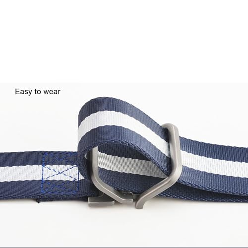 Mens belt black nylon stretchable canvas belts for man jeans Automatic Buckle stripe Classic Fashion3